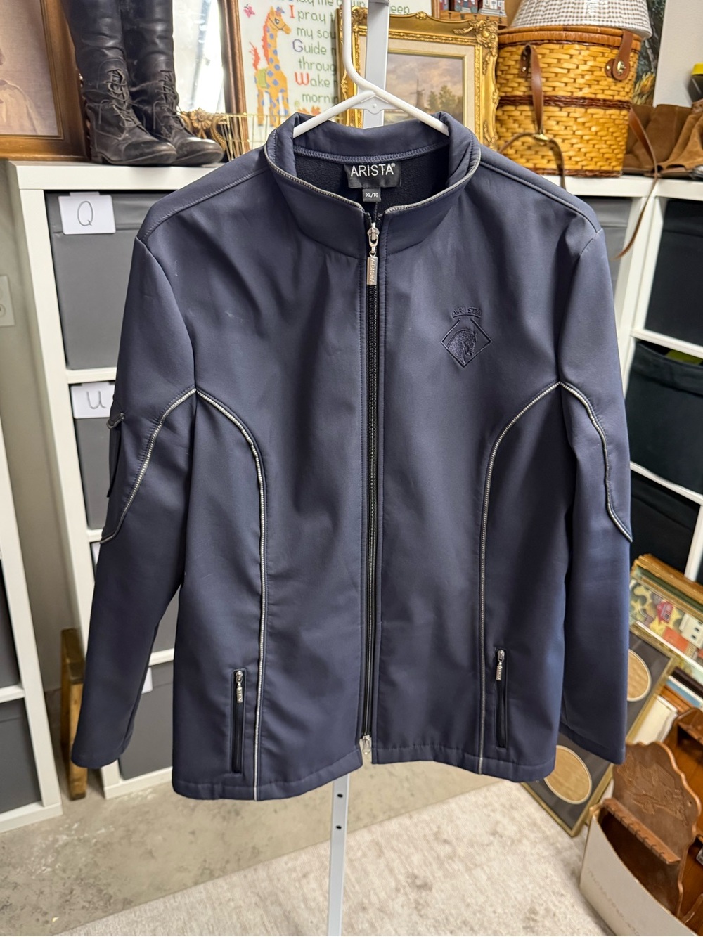 Arista Navy Zip-Front Dressage Hunter Equestrian Riding Jacket